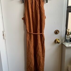 Women's Cognac Linen Dress
